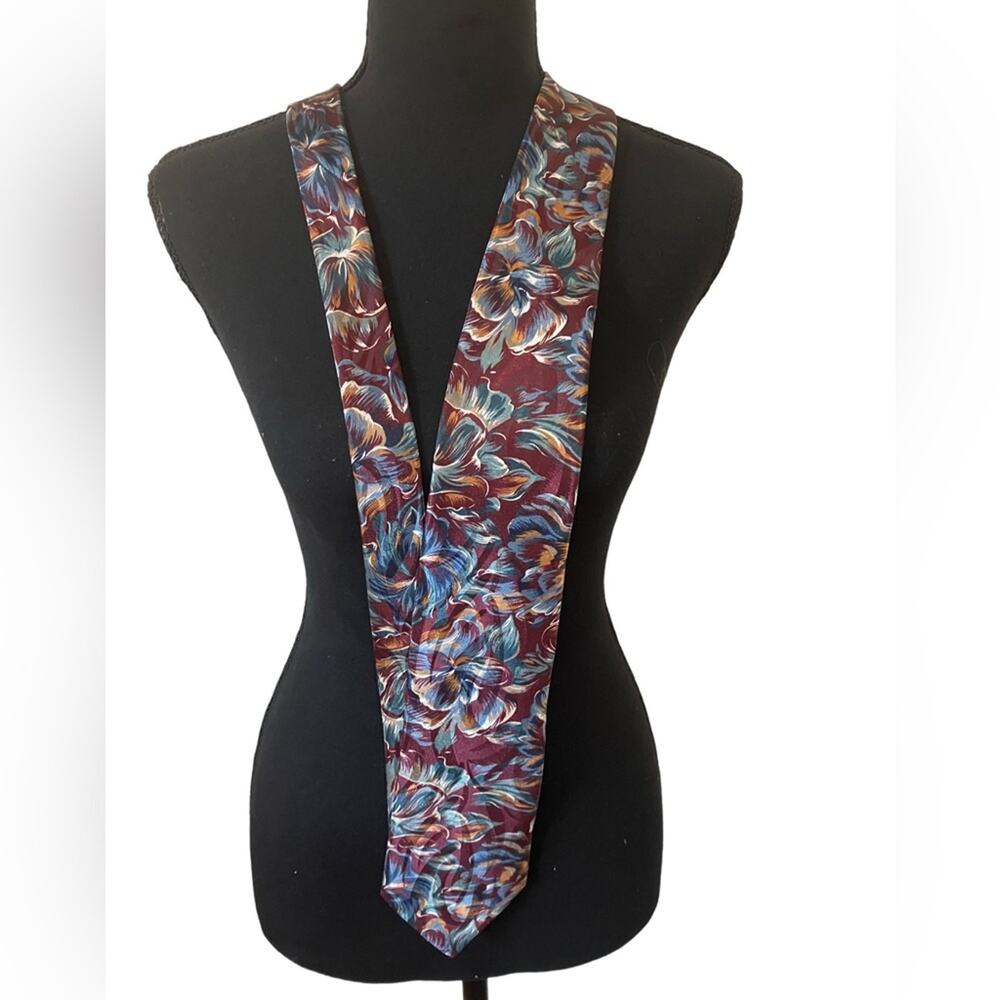 Blue and Brown Abstract Pattern Tie